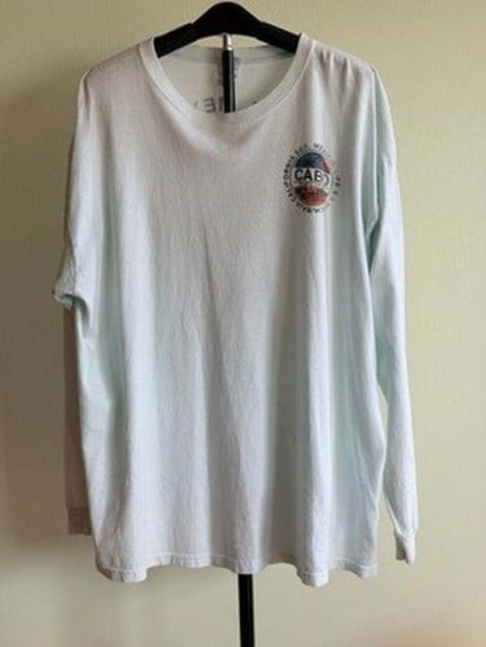Yazbek Travel T-Shirt Heavyweight Modern Mens 2XL White Crew Neck Long Sleeve